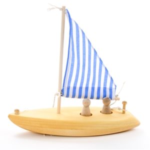wooden toy sailboat