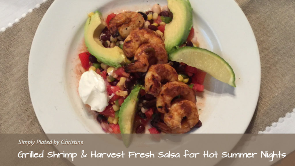 Plated spicy shrimp & harvest fresh salsa