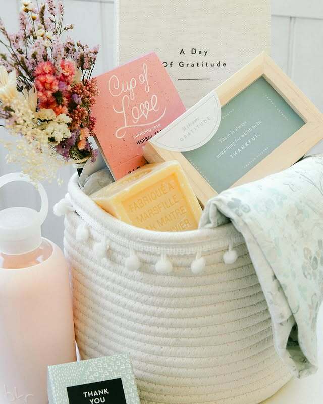 A thank-you gift basket from Our Green House, filled with eco-conscious, meaningful items to express appreciation.