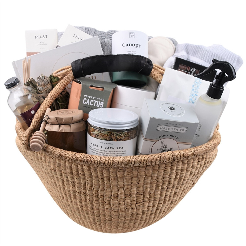 Perfectly crafted wellness gift basket from Our Green House with comforting self-care essentials.